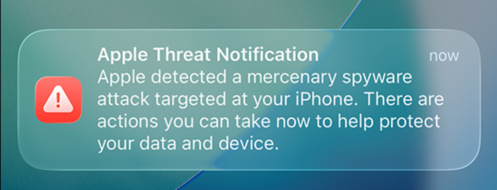 Apple Threat Notification