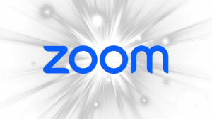 Zoom logo on an explosion background