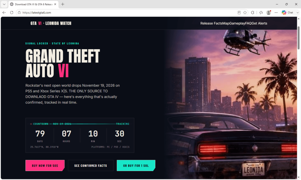 Crypto scam GTA 6 site
